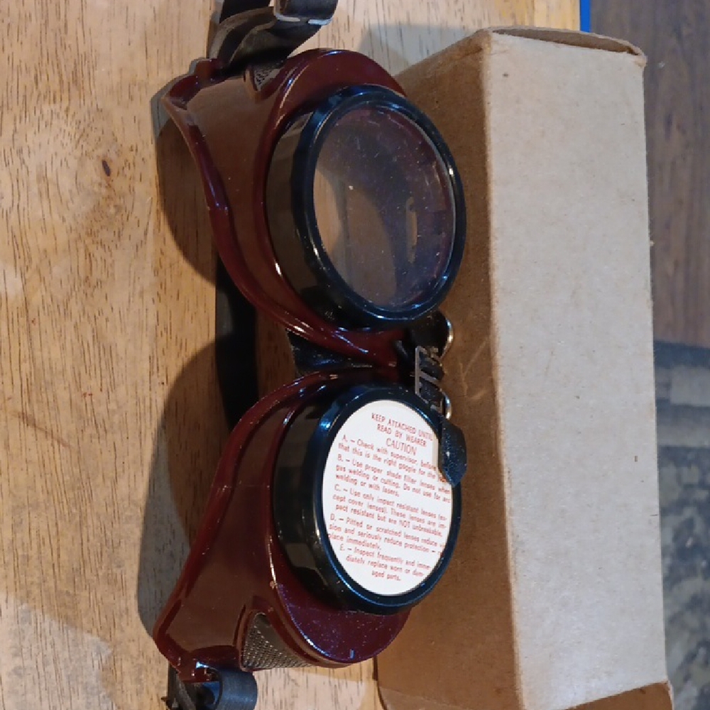 Vintage Style Dark Red Safety Goggles